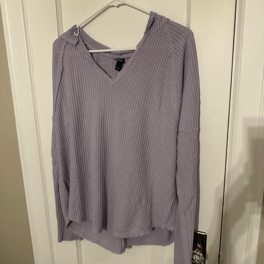 Women’s Wild Fable lavender waffle knit long sleeve with hood